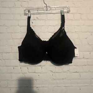 Black Lace Detail Bra – Size 46C – Full Coverage Underwire Support – New with Ta